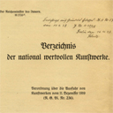 Verzeichnis der national wertvollen Kuntwerke, 1922, cover (Zentralarchiv, SMB)